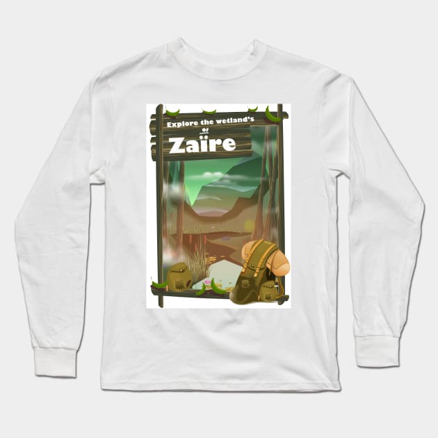 Explore the Wetlands of Zaïre Long Sleeve T-Shirt by nickemporium1